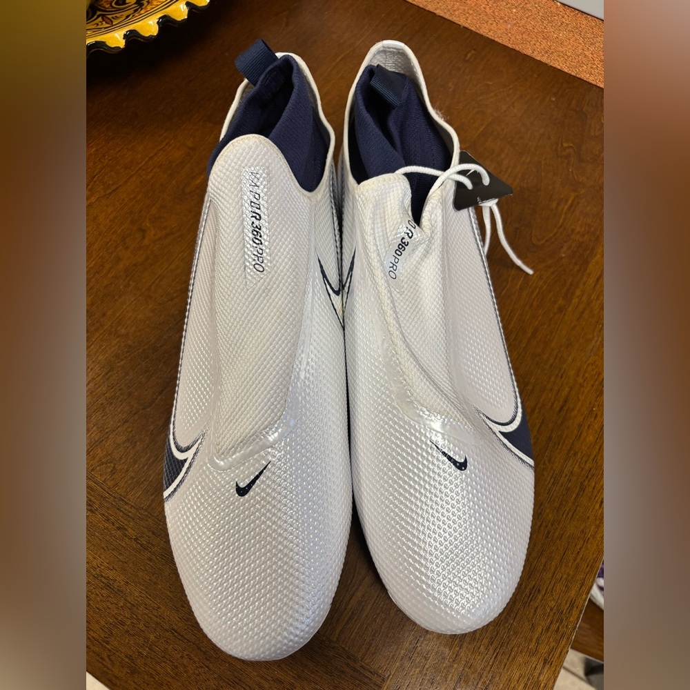 Size 14-Nike Vapor Edge Pro 360 Football Cleats Men’s White Navy AO8277-106